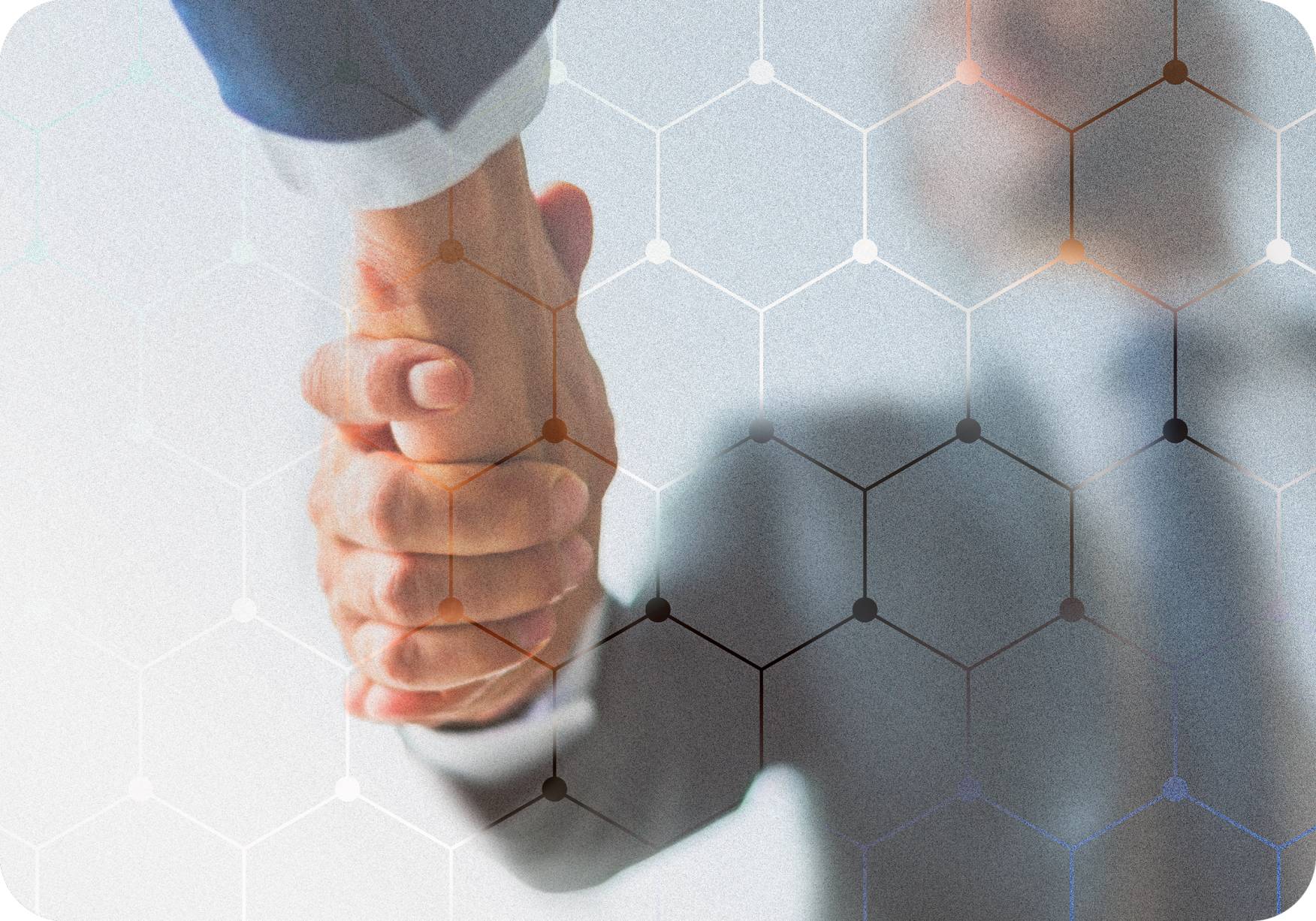 Handshake with hexagonal pattern